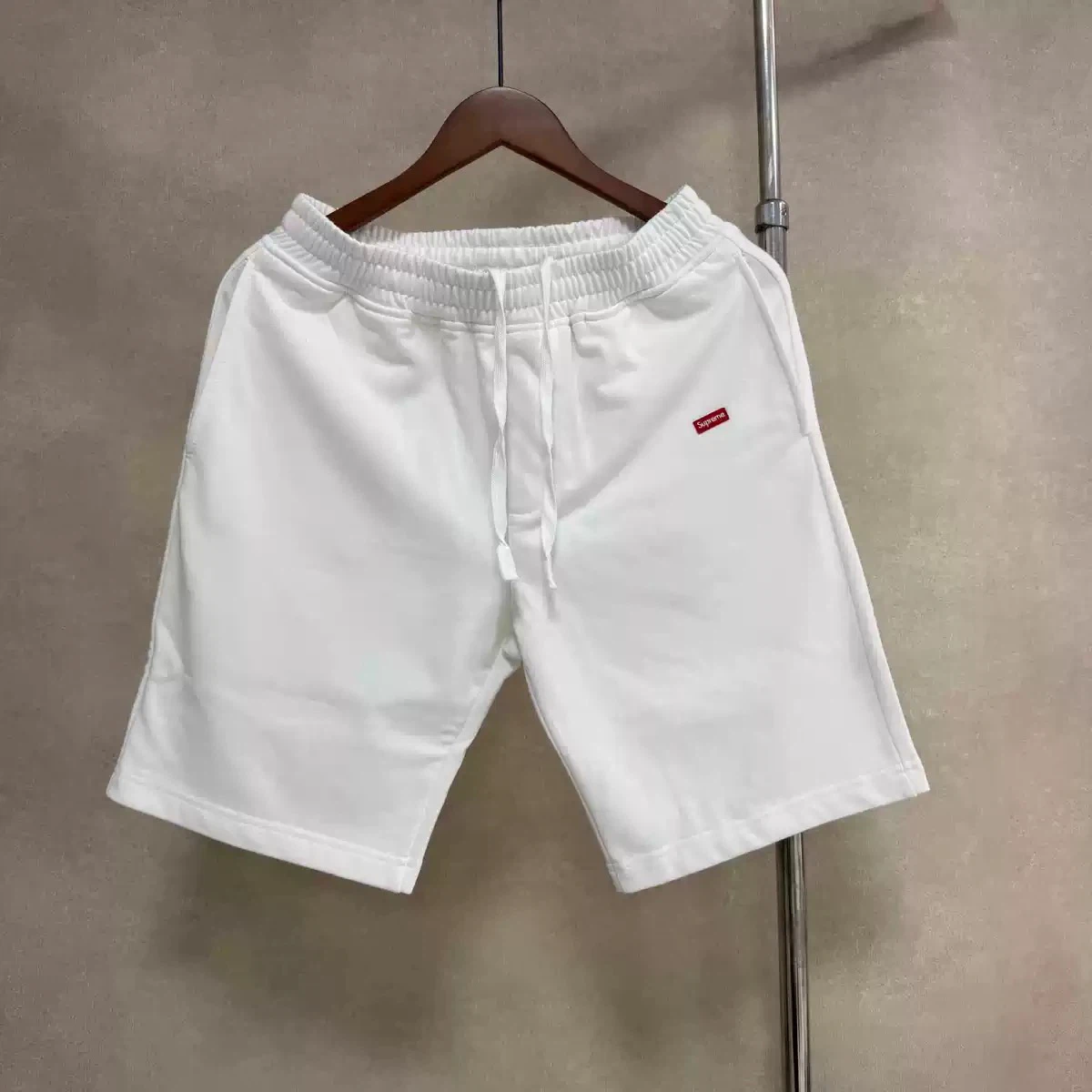 Supreme Small Box Logo Sweat Shorts, Unisex Casual Cotton Fleece Workout Shorts Elastic Drawstring Streetwear Shorts for Men Women