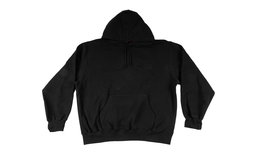 Satin Appliqué Hooded Sweatshirt "SS26 - Black" SU27029