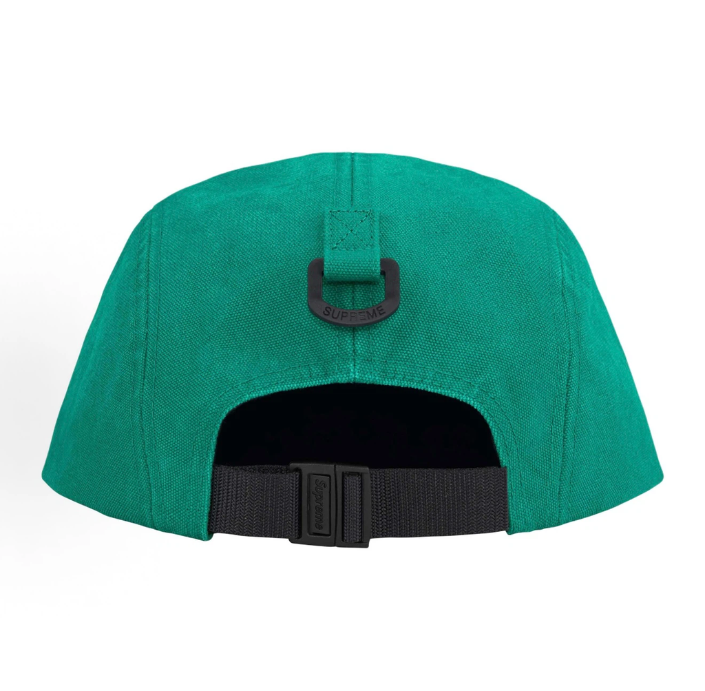 Supreme Ventile Canvas Camp Cap, Green & Black 5 Panel Hat Box Logo Adjustable Strap