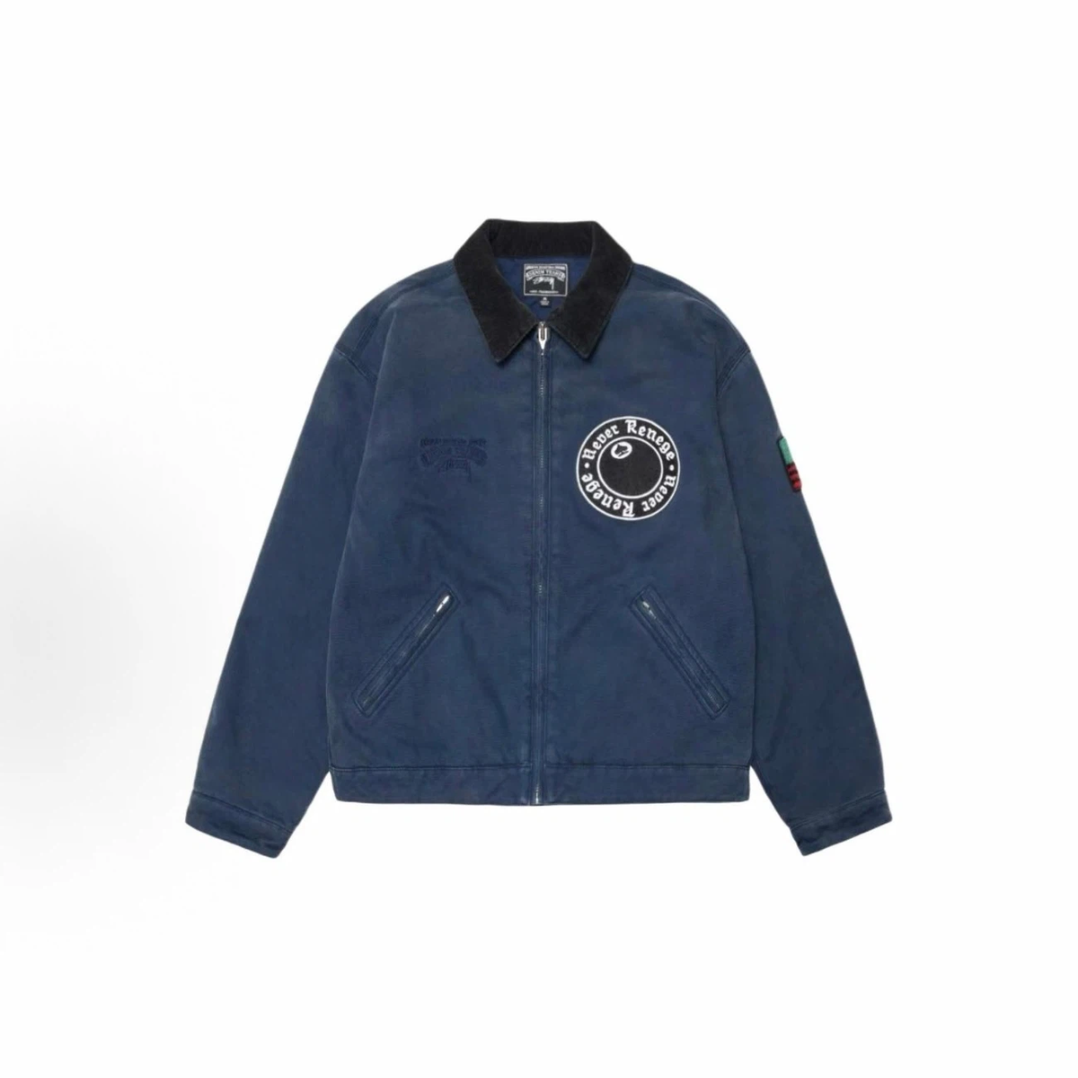 Vintage Navy Corduroy‑Collar Work Jacket
