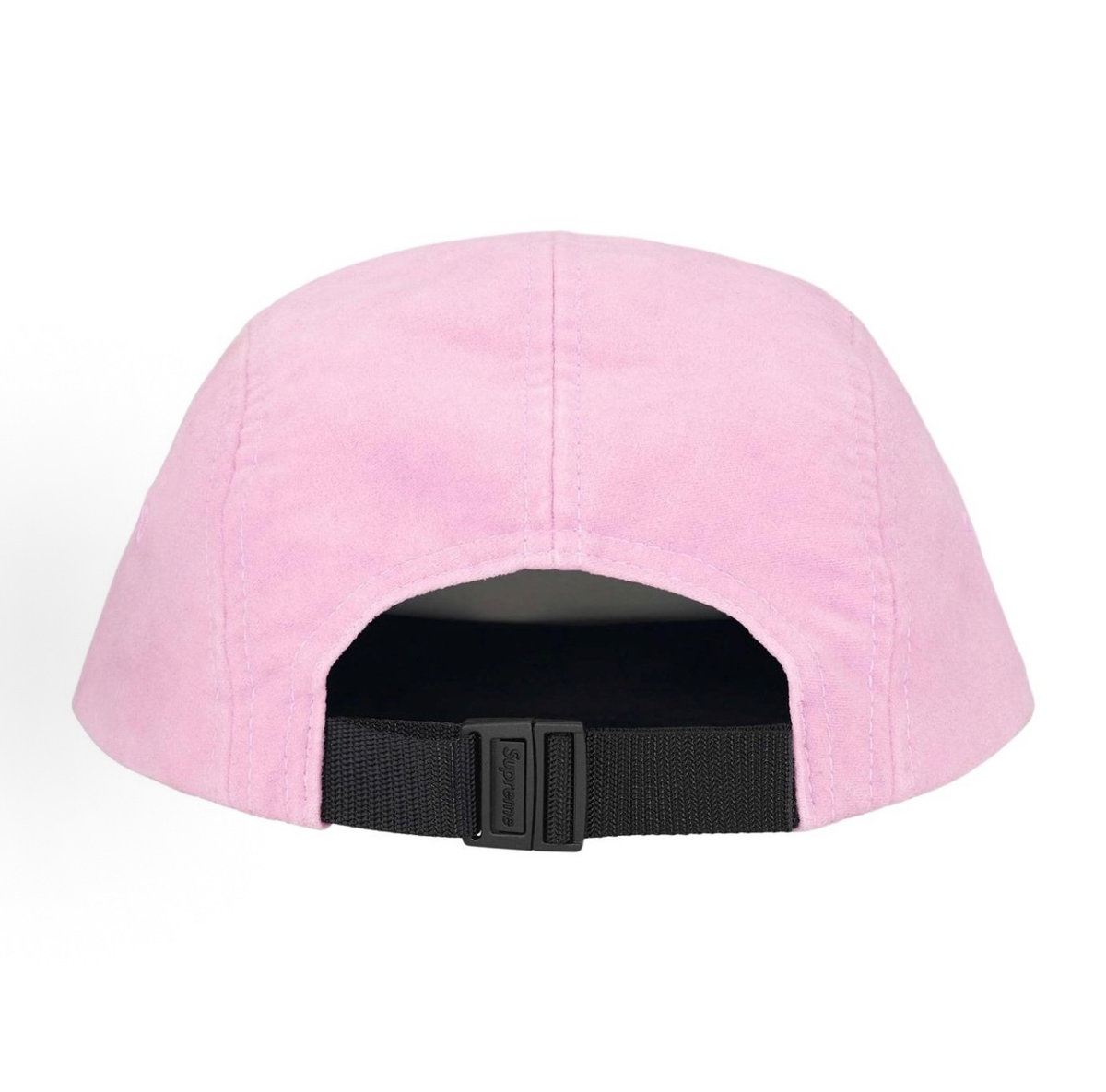 Supreme Suede Camp Cap, Pink & Grey 5 Panel Hat Box Logo Adjustable Strap