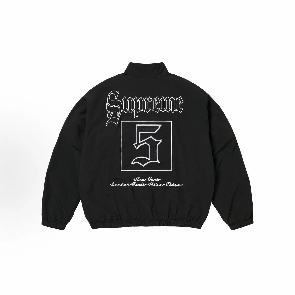 Black Gothic Font Street Windbreaker Jacket