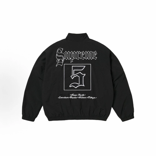 Black Gothic Font Street Windbreaker Jacket