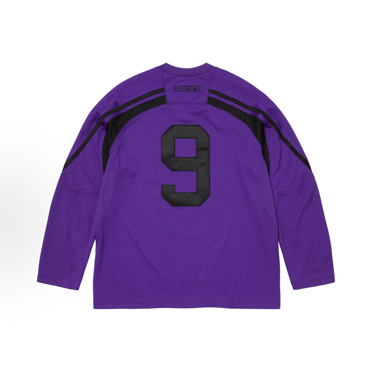 Purple‑Black Skull Graphic V‑Neck Hockey Jersey