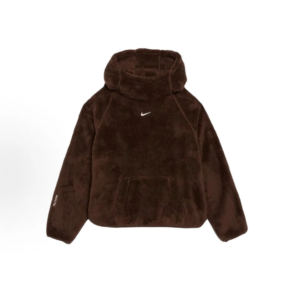 Brown Sherpa Fleece High Neck Hoodie Unisex Oversized Pullover