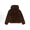 Brown Sherpa Fleece High Neck Hoodie Unisex Oversized Pullover