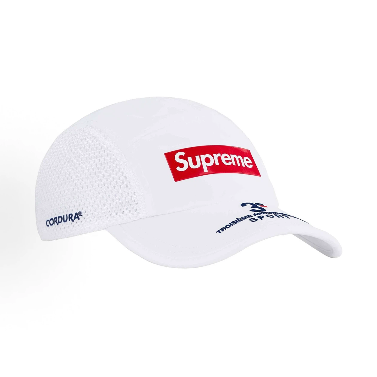 Cordura Mesh 5 Panel Sport Cap, White 3e Troisième Arrondissement Adjustable Strap Hat