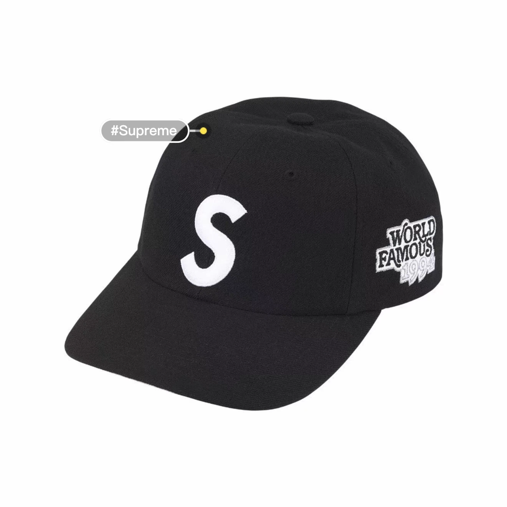 Supreme 26ss World Famous S Logo 6-Panel Baseball Cap