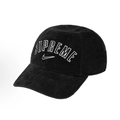 Corduroy 6 Panel Cap, Black Streetwear Hat with Adjustable Strap