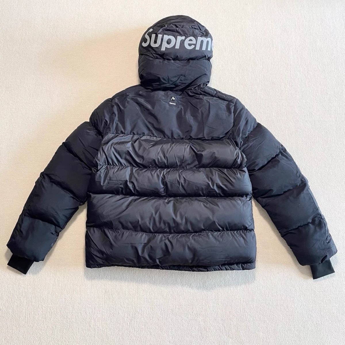 Supreme x Marmot Collab Black Hooded Puffer Jacket Men Winter Warm Outdoor Ski Down Coat