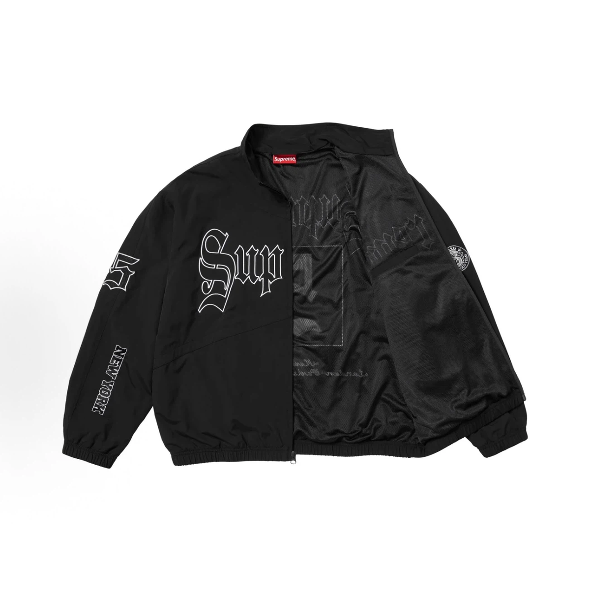 Black Gothic Font Street Windbreaker Jacket