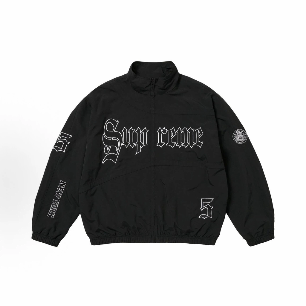 Black Gothic Font Street Windbreaker Jacket