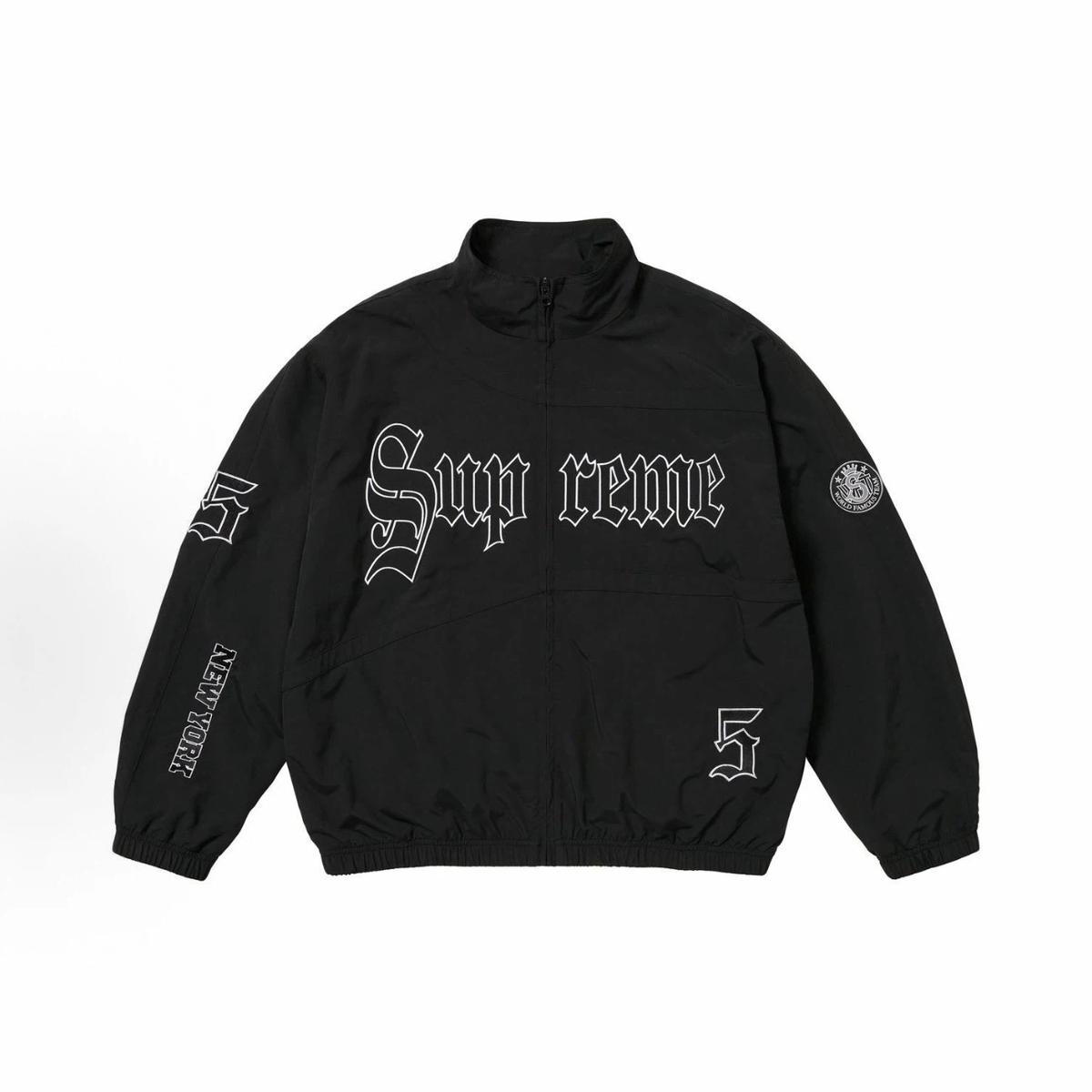 Black Gothic Font Street Windbreaker Jacket