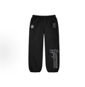 Black Gothic‑Letter Nylon Jogger Pants Unisex Streetwear Trousers