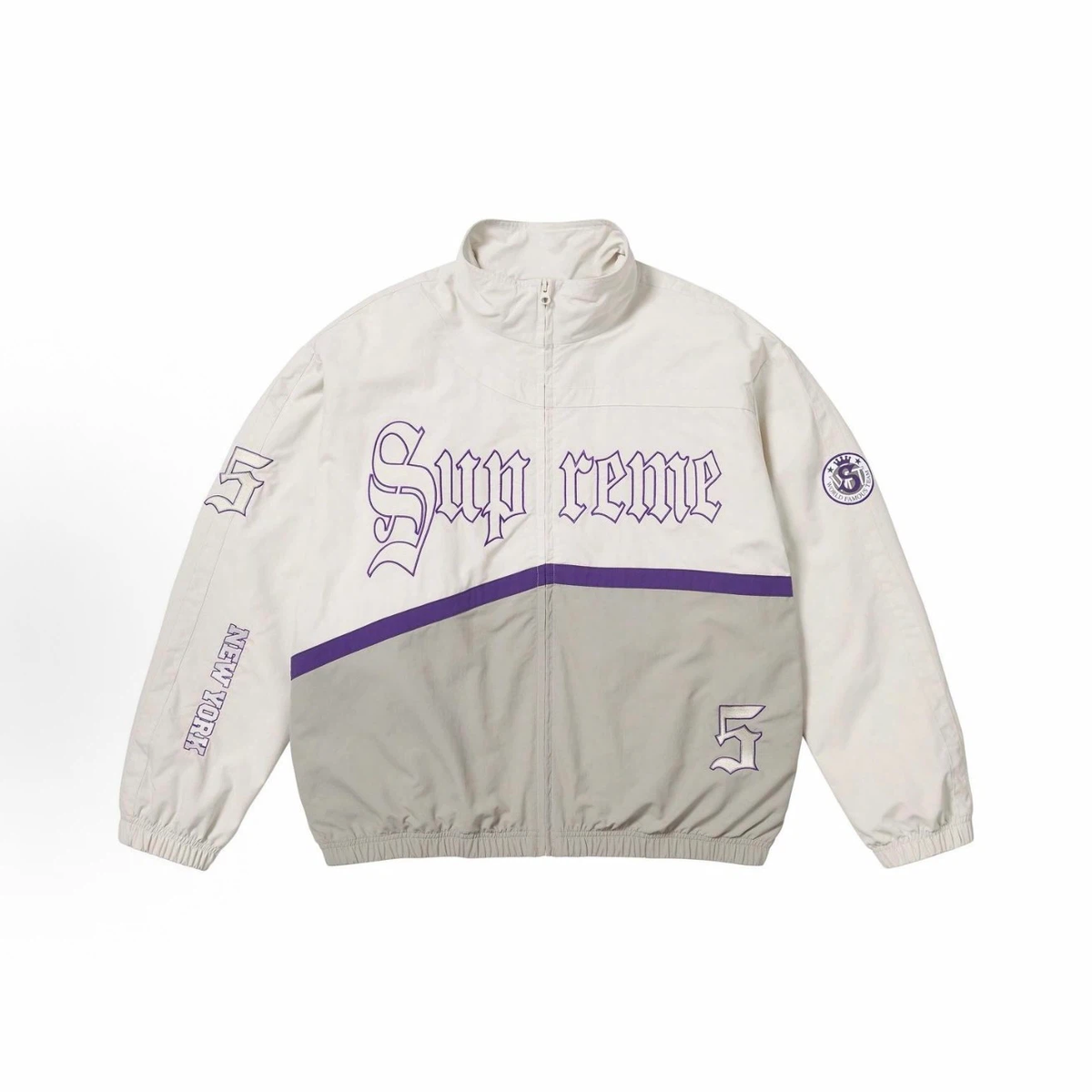 Gothic Font Color Block Street Windbreaker Jacket
