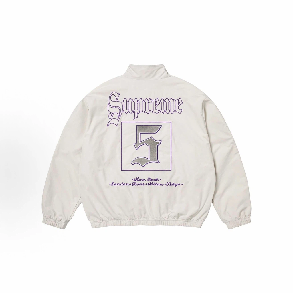 Gothic Font Color Block Street Windbreaker Jacket