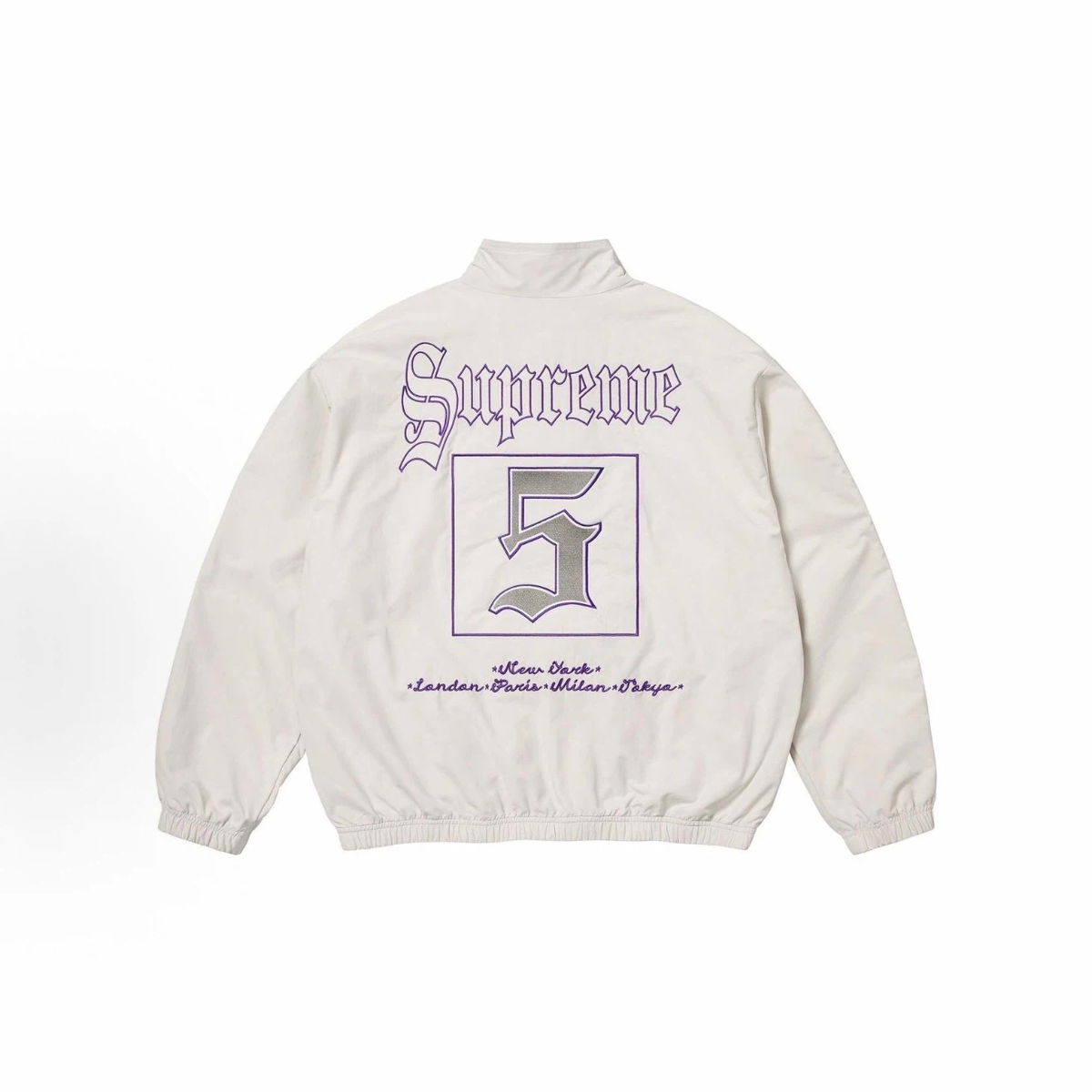 Gothic Font Color Block Street Windbreaker Jacket