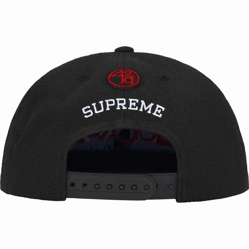 Vintage Movie Theme 6 Panel Flat Brim Baseball Cap, Black Cotton Embroidered Street Hat Adjustable Snapback