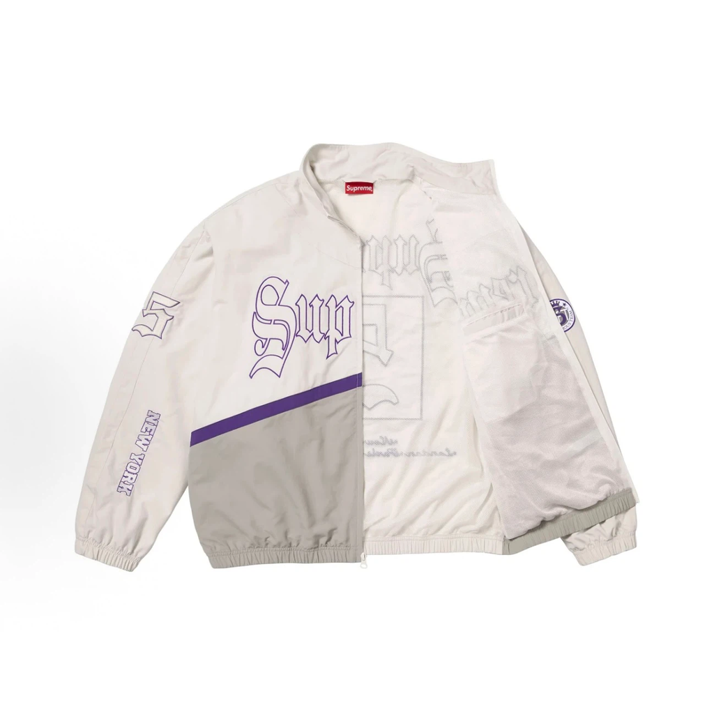 Gothic Font Color Block Street Windbreaker Jacket