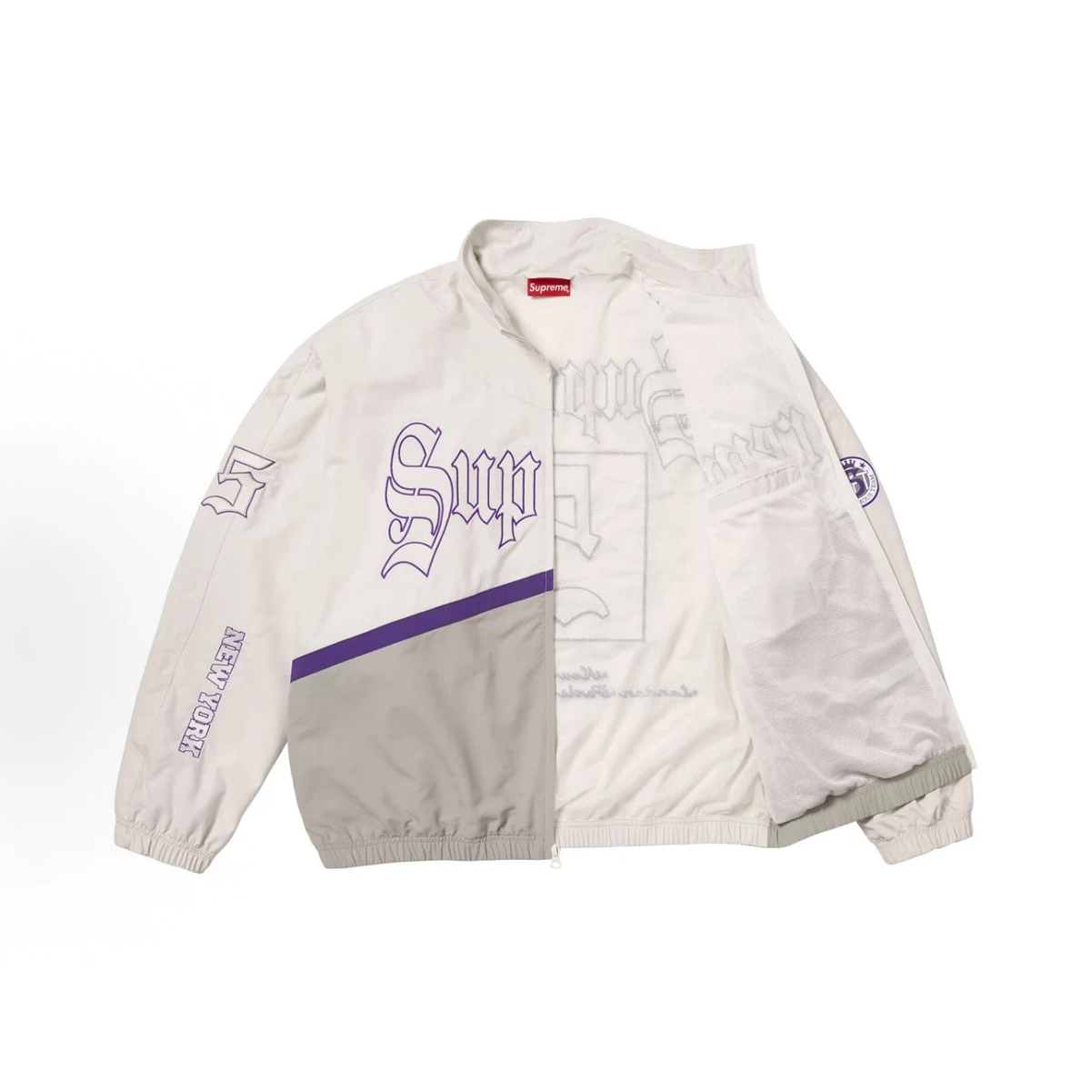 Gothic Font Color Block Street Windbreaker Jacket