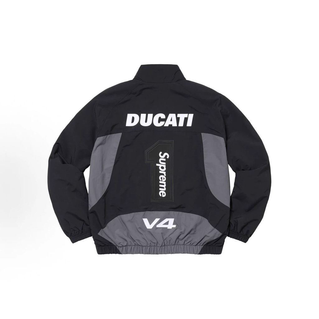 Black‑Grey Moto Racing Style Zip‑Up Windbreaker Jacket