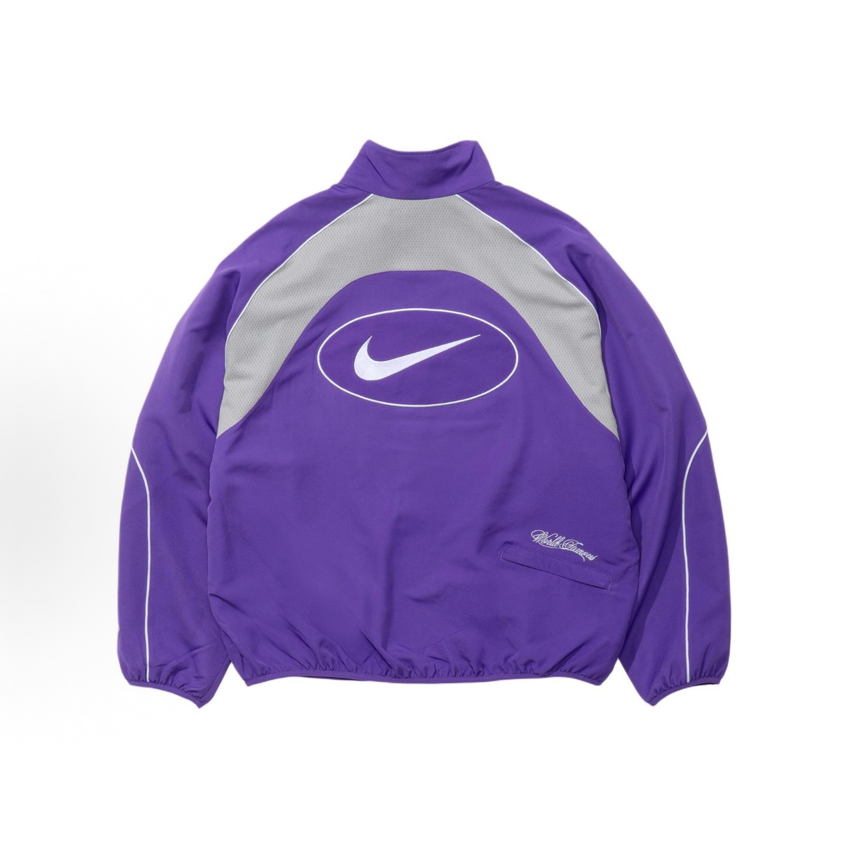Purple Gray Retro Athletic Full-Zip Windbreaker Jacket