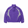 Purple Gray Retro Athletic Full-Zip Windbreaker Jacket