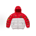 Red‑White Fox‑Theme Shiny Hooded Winter Puffer Jacket