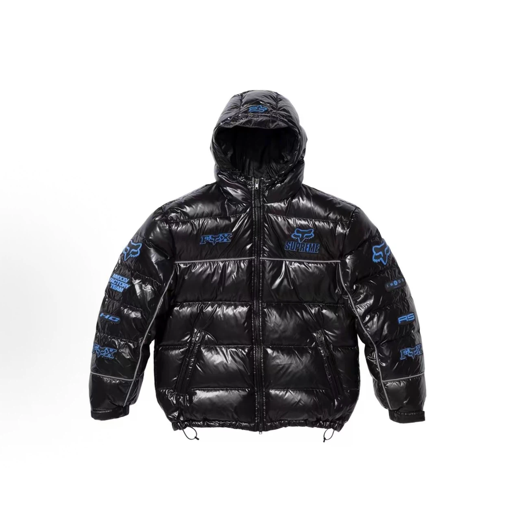 Fox‑Theme Shiny Hooded Winter Puffer Jacket