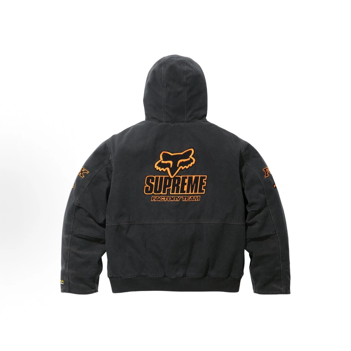 Washed Canvas Fox‑Theme Hooded Work Jacket