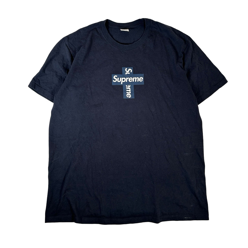 Supreme Cross Box Logo Tee Navy