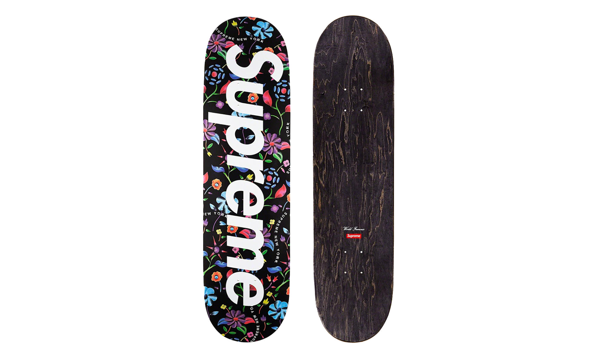 Airbrushed Floral Skateboard "SS19 - Black" SU28114