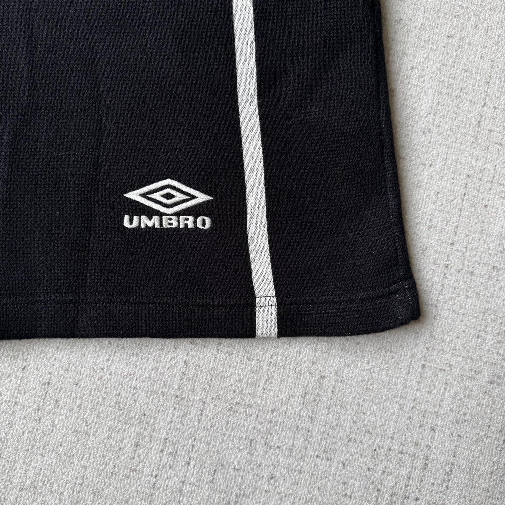 This is the Supreme × Umbro collaborative SS25 knit soccer shorts